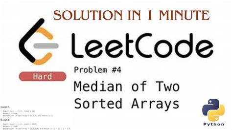 Leetcode Solution Problem 4 Median Of Two Sorted Arrays Leetcode