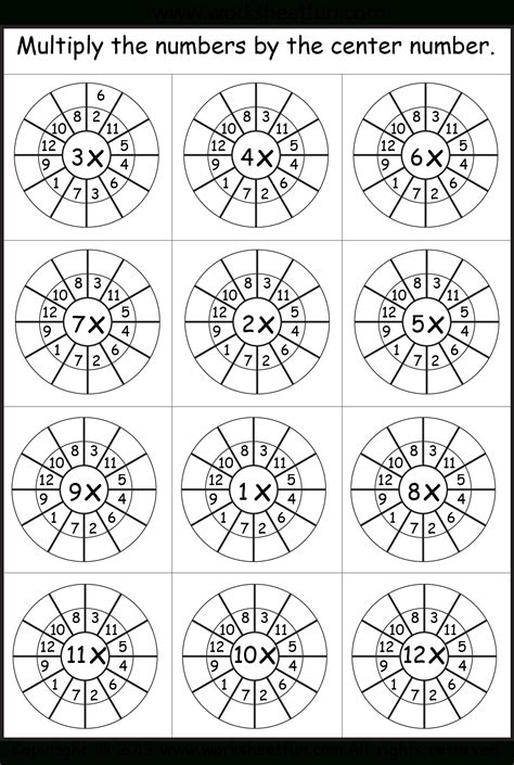 Multiplication Wheel Printable Printable Templates