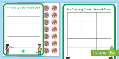 Camping Sticker Reward Charts Hecho Por Educadores