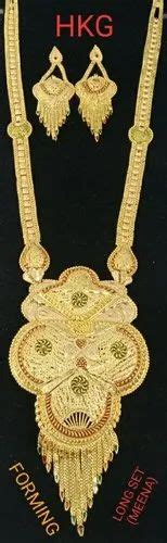 Wedding Wear Traditional Gold Plated Long Necklace Set At Rs Piece