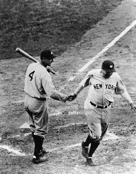 First Baseman Lou Gehrig 4 Of The New York Yankees Shakes Hands With