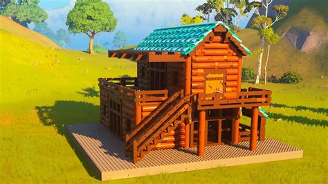 Building A Log Cabin Starter House In Fortnite Lego Youtube