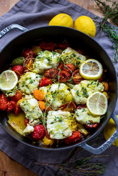 Baked Haddock Or Any White Fish With Roasted Tomatoes Fennel