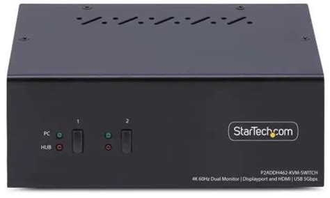 StarTech TAA-Compliant Rackmount / Desktop KVM Switch — 2PORT DP-HDMI (NO-CAC) (SV-SEC-2PORT-DP-HDMI-NO-CAC)