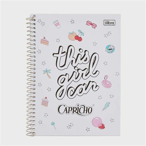 Caderno Espiral Capa Dura Colegial Mat Ria Capricho Fls Tilibra