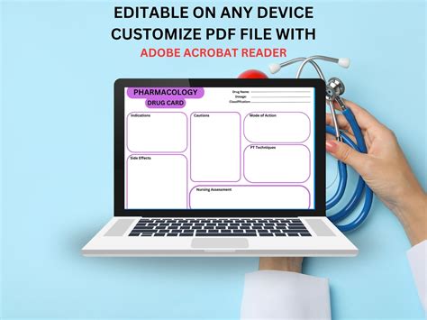 Pharmacology Drug Card Template Nursing Pharmacology Printable Drug