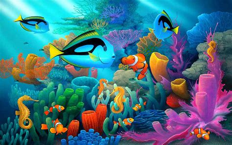 Underwater Animal World Coral Reef Coral In Various Colors Exotic ...