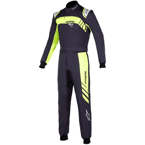 Alpinestars KMX 9 V2 Graphic 3 Kart Race Suit Black Yellow Fluo