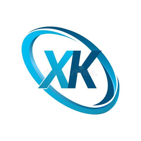 Letter Xk Logotype Design For Company Name Colored Blue Swoosh Vector