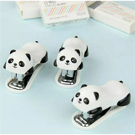 Mini Grampeador Kawaii Panda Caixinha De Grampos Shopee Brasil