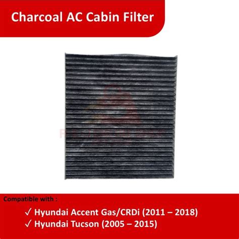 Charcoal AC Cabin Filter For Hyundai Accent Gas CRDi 2011 2018