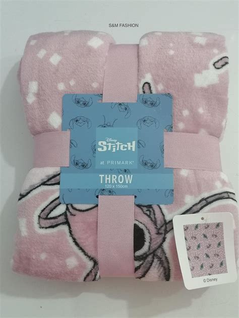 Buy Disney Lilo Stitch Angel Bed Throw Soft Pink Fleece Blanket X