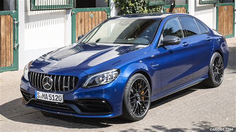 2019 Mercedes Amg C 63 Sedan Color Brilliant Blue Metallic Front