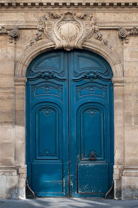 Paris Photography The Blue Door Ornate Architectural Fine Etsy