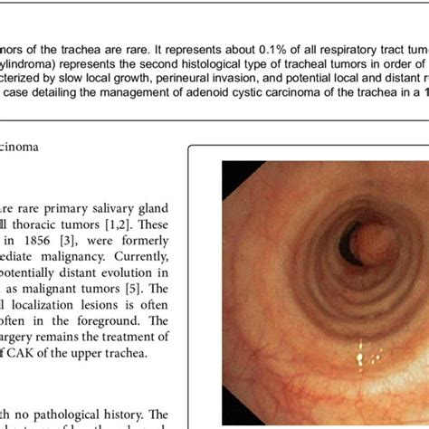 (PDF) Adenoid Cystic Carcinoma of the Trachea: A Case Report