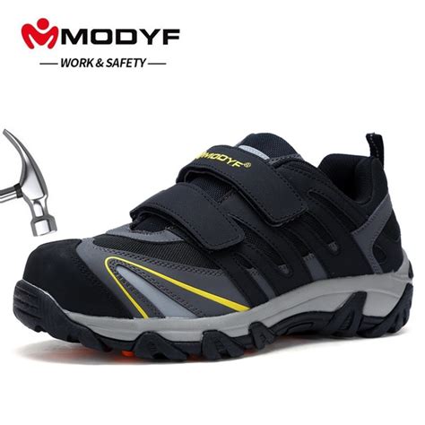 Men Velcro Safety Steel Toe Safety Shoes Work Shoes Outdoor Sneakers