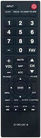 Amazon CT RC1US 18 Replaced Remote Fit For Toshiba TV 32L220U19