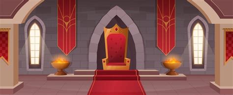 Premium Vector | Throne room Medieval castle interior royal hall in ...