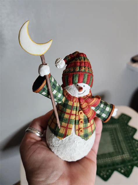 Vintage Christmas Snowman Sherri Buck Baldwin Snowmoon First Etsy