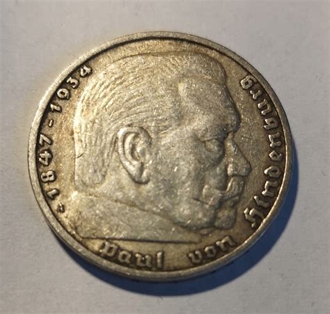 Moneta 5 Marek 1935 Hindenburg Srebro 13735337411 Oficjalne