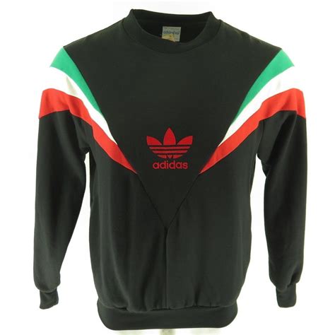 Vintage S Adidas Trefoil Sweatshirt Mens L Deadstock Flock Print