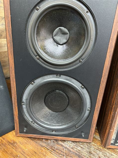 Vintage Polk Audio Monitor 5b Stereo Speakers Silver Coil Domes Sound