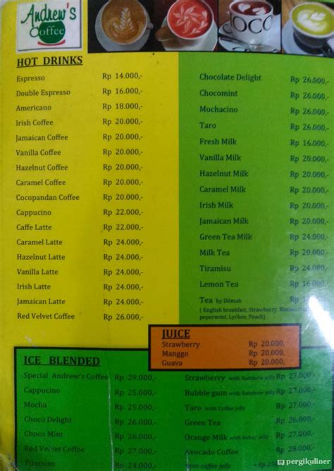 Selalu Diperbarui Menu Andrew S Coffee Kalibata