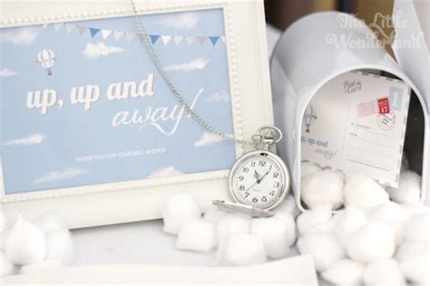 Kara S Party Ideas Blue And White Hot Air Balloon Birthday Party Kara