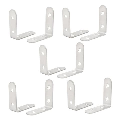 Uxcell 50mmx50mmx2mm Stainless Steel L Shaped Angle Brackets Shelf