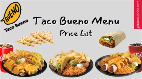 Taco Bueno Menu Price List Usa Updated August 2023