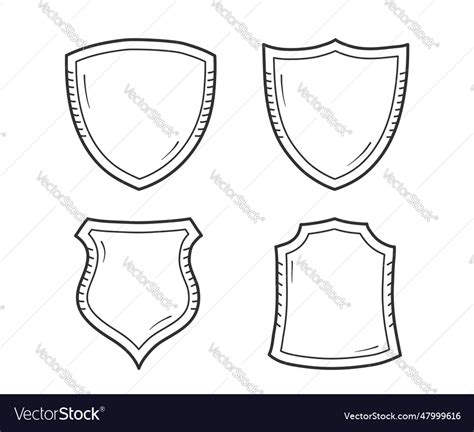 Hand Drawn Shields Royalty Free Vector Image VectorStock