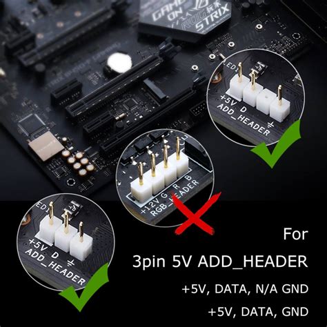 Addressable RGB PC LED Strip for 3 Pin 5V ADD-RGB Header on Motherboard ...