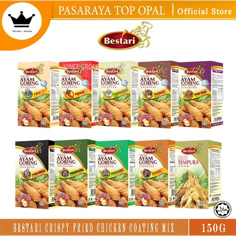 Bestari Crispy Fried Chicken Coating Mix Versatile Rangup Fried Chicken Flour Rinso 150g