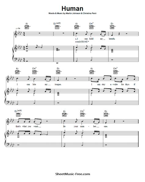 Human Sheet Music Christina Perri ♪ Sheetmusic Freecom