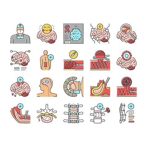 Neurosurgery Medical Treatment Icons Set Vector Vector Art At