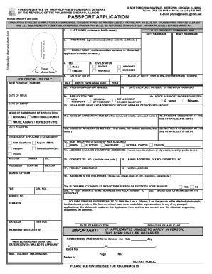 Fillable Online PASSPORT APPLICATION Consulate General Of The