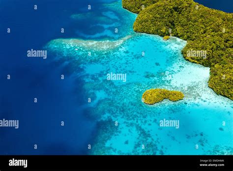 Palau Islands From Above Stock Photo Alamy