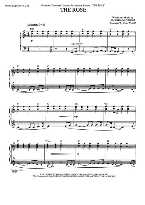 Westlife The Rose Sheet Music Pdf Free Score Download ★