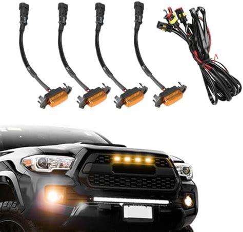 ASUBHA 4 Luces LED Para Parrilla Para Parachoques Delantero De Coche