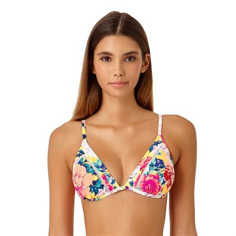 Juniors California Sunshine Strappy Back Triangle Bikini Top Bikini