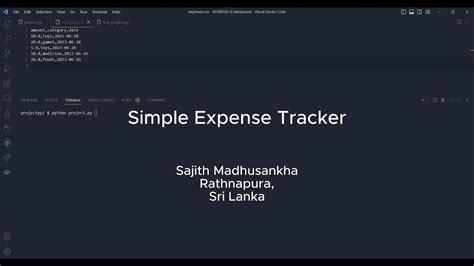 Simple Expense Tracker Using Python Youtube