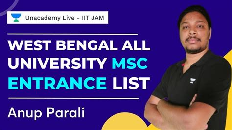 West Bengal All University MSC Entrance List Anup Parali