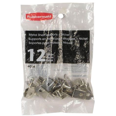 Rubbermaid Nickel Shelf Support Clips 12 Pack Fg4c2601nickl The