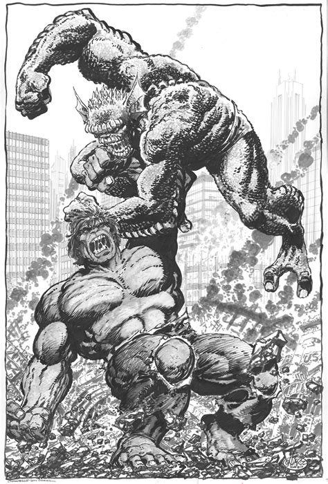 Hulk Vs Abomination commission by John Byrne.... | John Byrne Draws...