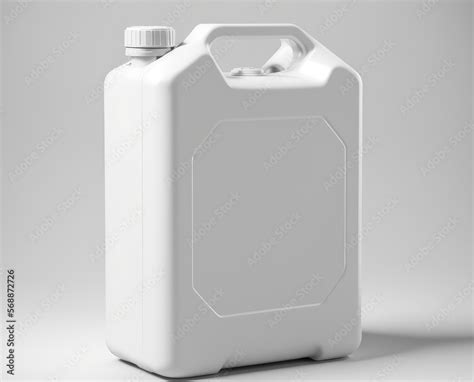 Obraz Blank Plastic JerryCan With Handle On White Background