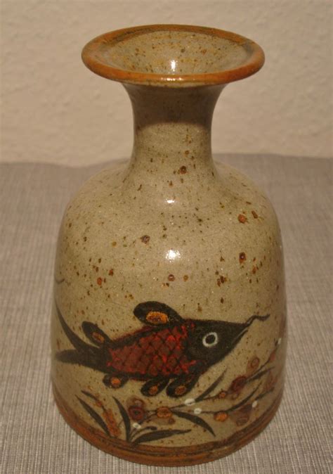 Jorge Wilmot Mexico Fisch Pottery Keramik Vase Tonala Fish Mexican Folk