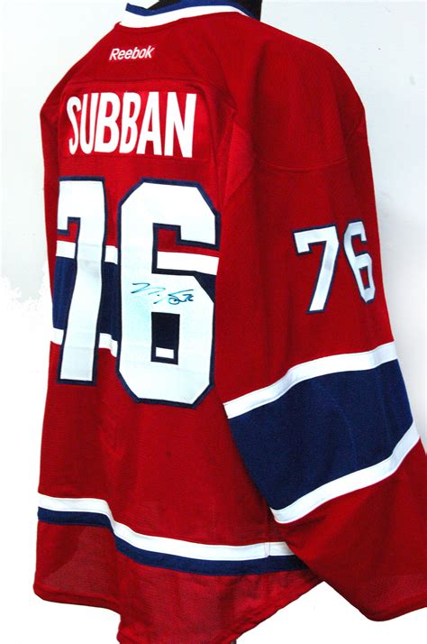 OFFICIAL SIGNED NHL JERSEY - Montreal Canadiens #76 P.K. SUBBAN - Size 58 XXL- Olympic Gold ...