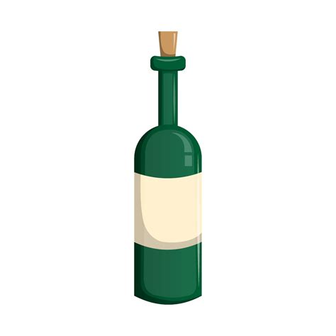 Bottle of Wine with Cork Cork. French wine, Georgian drinks. Flat ...