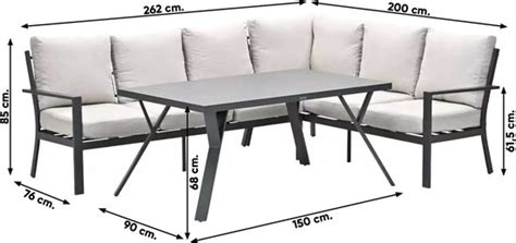 Garden Impressions Sergio Lounge Diningset Delig Rechts Carbon