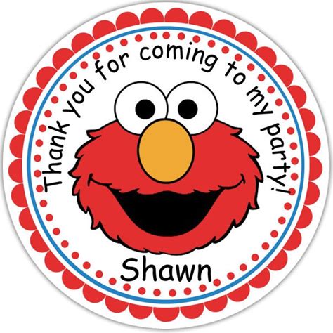 Elmo Sesame Street Personalized Stickers Party by sharenmoments